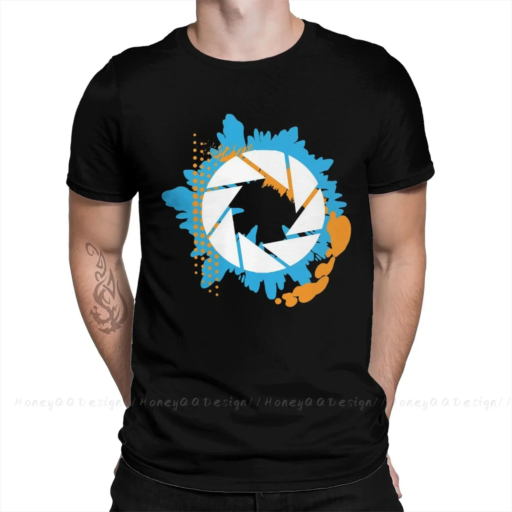 Top Quality Men Clothing Portal 2 GLaDOS T-Shirt Abstract Aperture O neck Shirt Fashion Short Sleeve