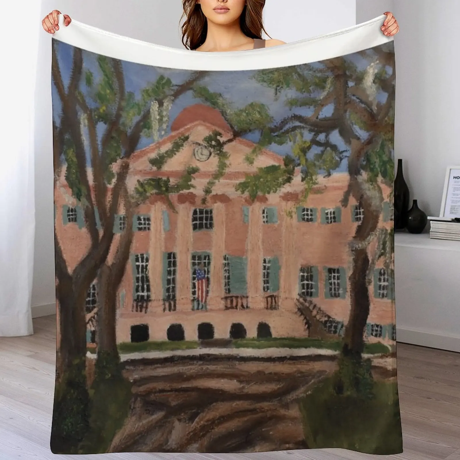 

The Cistern Yard College of Charleston Throw Blanket christmas decoration Cute Cute Plaid Blankets