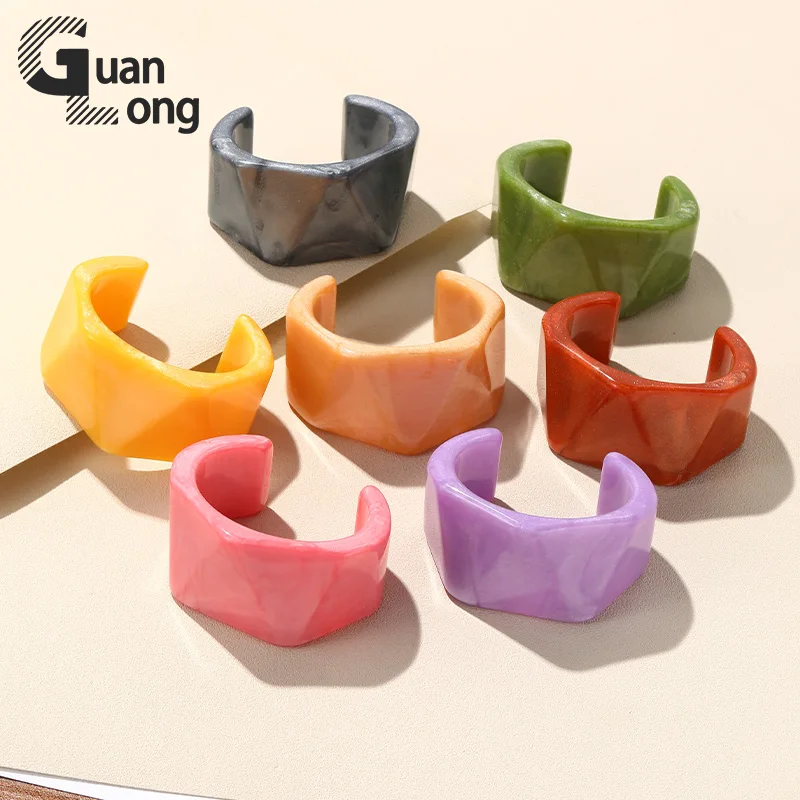 GuanLong New Vintage Big Wide Cuff Bangles for Women Geometric Colorful Open Bracelet & Bangle Charms Irregular Fashion Jewelry