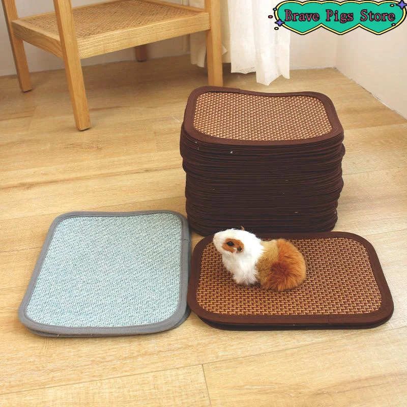 Multiple Sizes Pet Cooling Mat Straw Mat Summer Dogs Cats Rabbit Small Pets Breathable Cool Pad Cool Sleeping Bed Nest Supplies