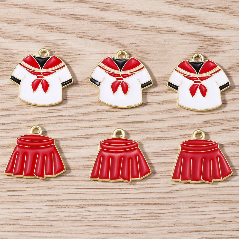 Tusember 20 Stück Emaille-Mädchen-Lolita-Kleid-Anhänger, Matrosen-Uniform-Anhänger für Ohrringe, Armbänder, Halsketten, Schmuckherstellung, Zubehör – Detail 4