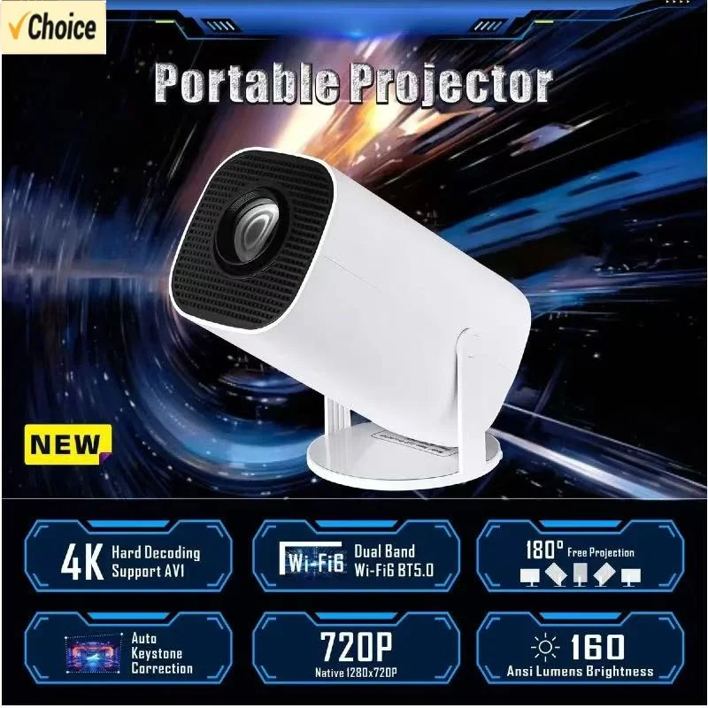 P30 Smart Portable Projector Android 11 WiFi6 Support 4K 1080P BT5.0 Projector 1280*720P Home Cinema Projector For Smart Phone