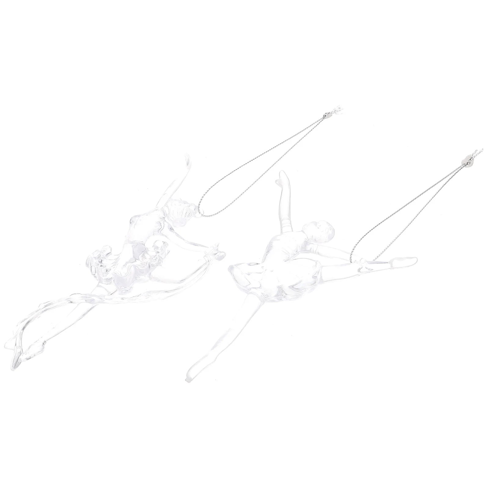 

2Pcs Ballerina Theme Acrylic Ornaments Glitter Finish Hanging Decor for Christmas Tree Wall Window Door Room Xmas Adornment Gift