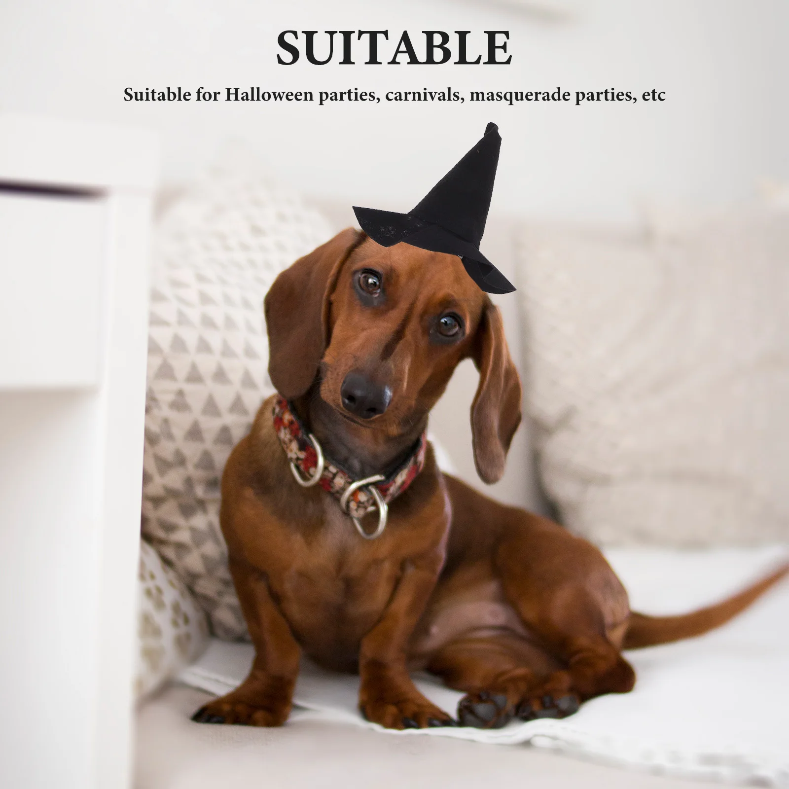 

2pcs Halloween Witch Hat Non-woven Fabric Universal Fit Wizard Costume Decor Baby Petdoll Accessory Spooky Charm