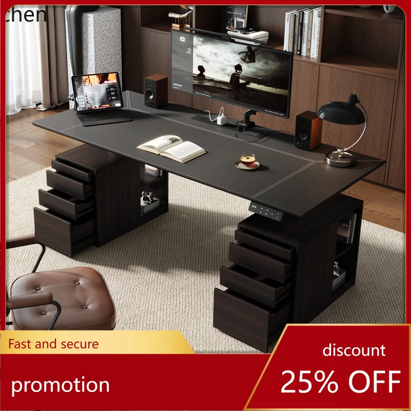 HXL President of  Solid Wood Lifting Workbench Computer Desk Learning Desk Smart Desk