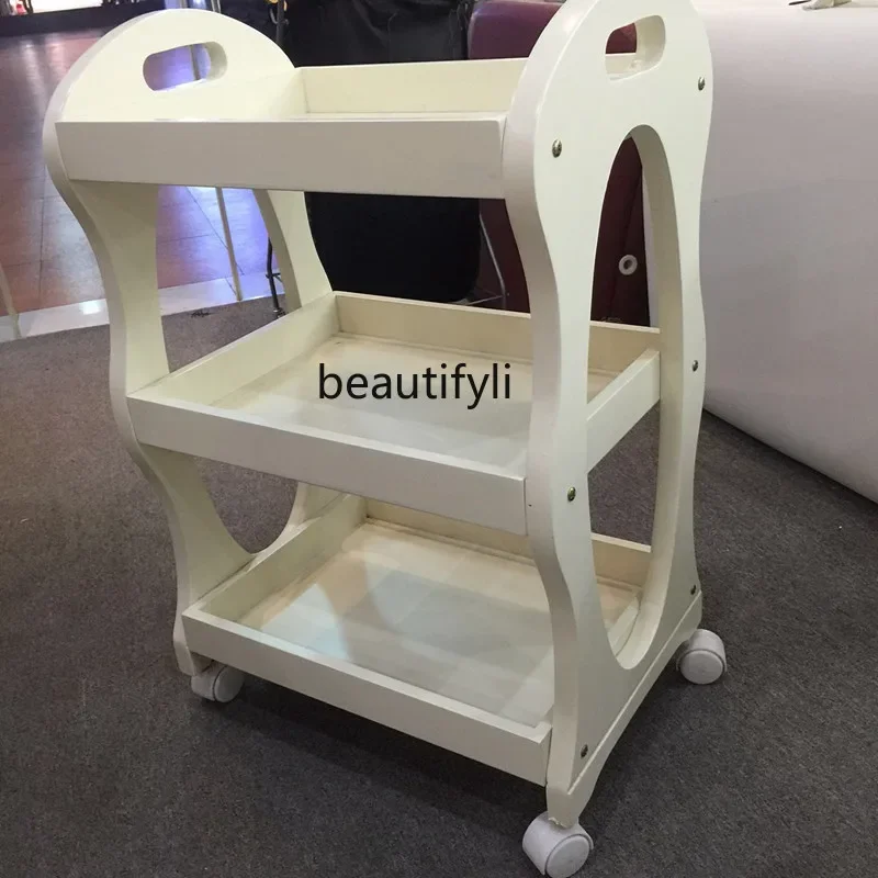 Cart, white solid wood beauty, tool cart, third floor of beauty salon