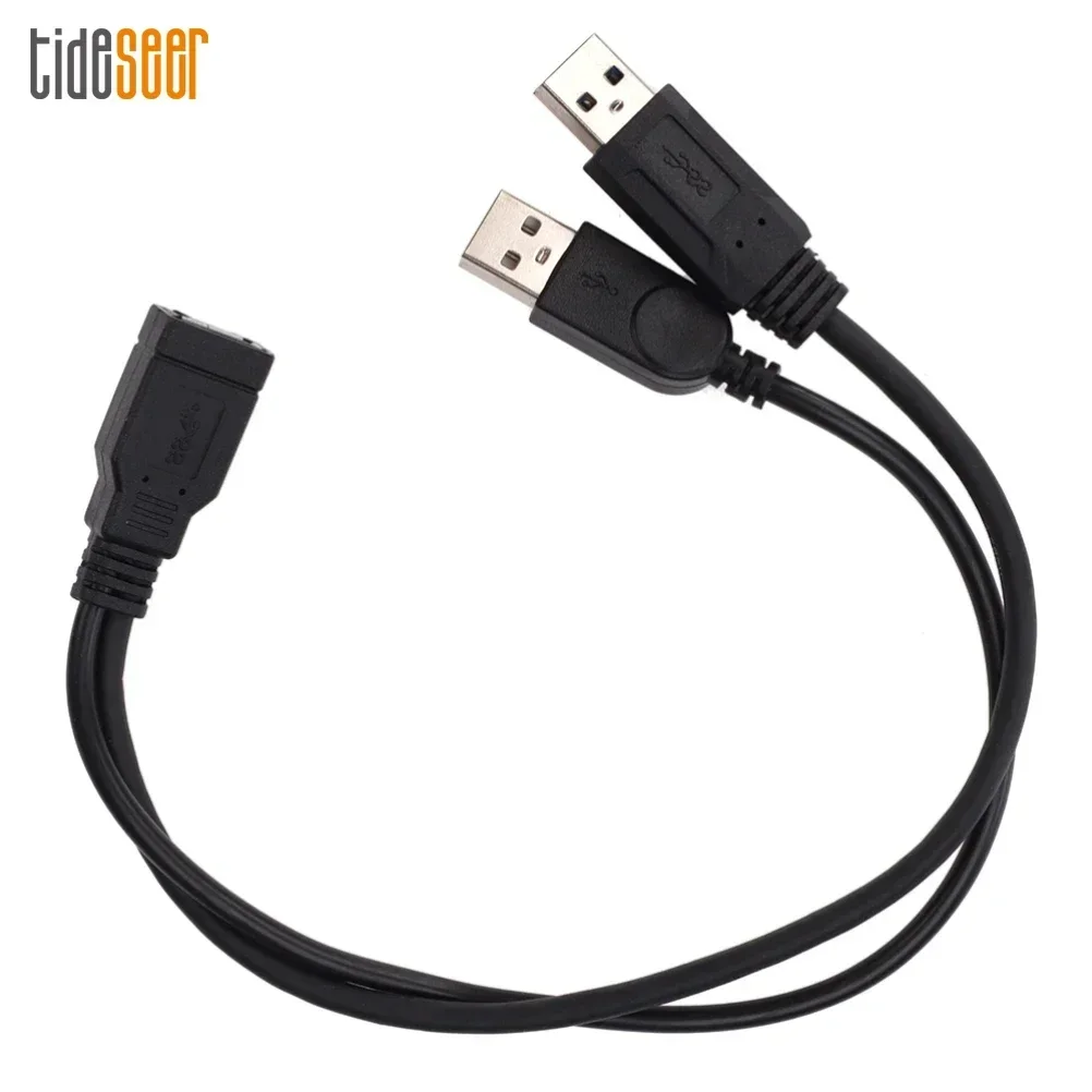 

500pcs USB 3.0 Female to Dual Usb Male with Extra Power Data Y Splitter Adapter Extension Cable for 2.5 inch External HDD SSD