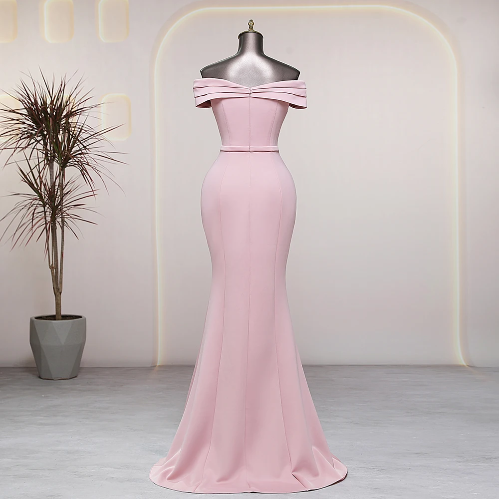 Elegant side slits pink candy color prom dress luxury evening dresses wedding party dress formal occasion dresses special events