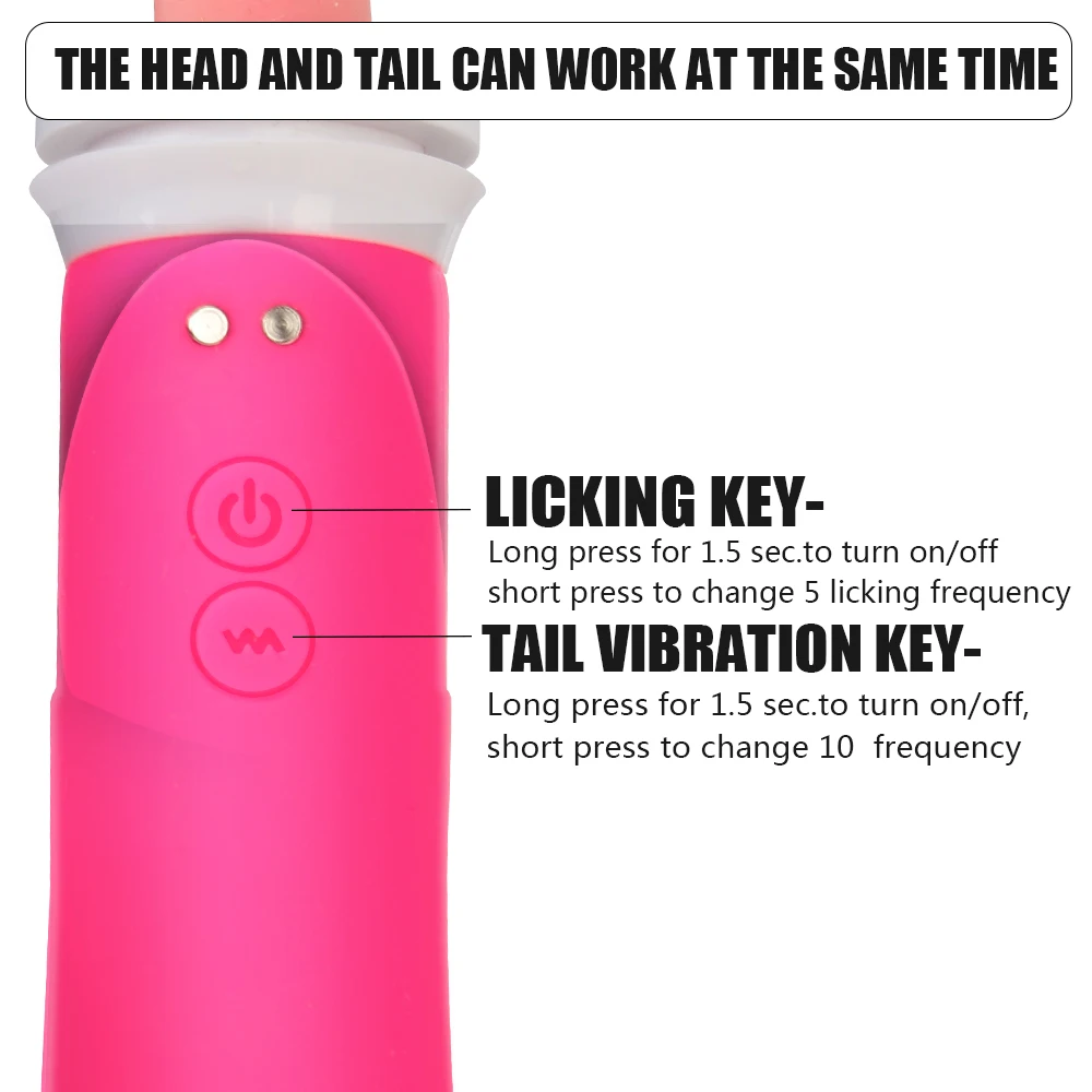 VATINE Dual Head Clitoris G-spot Vibrator Tongue Licking Pump Sex Toys for Women Dildo Vibrator Vagina Breast Massage