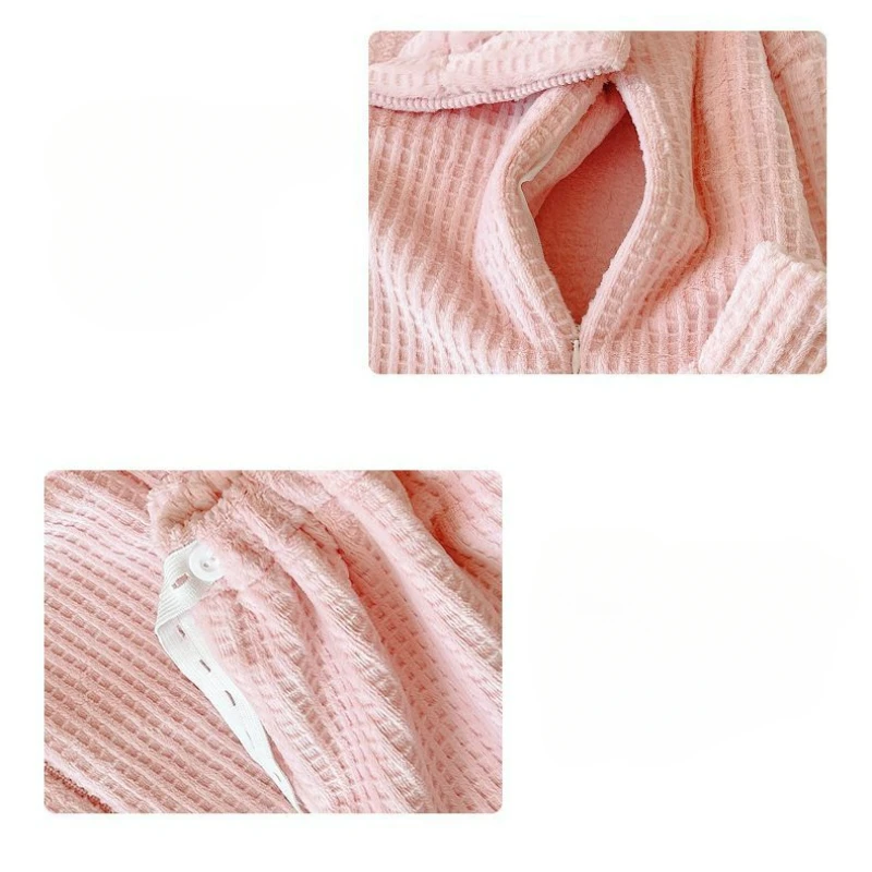 Women Flannel Confinement Clothing Winter Thick Warm Pajamas Female Outerwear Coral Velvet Nightgown Casual Loose Homewear Suit