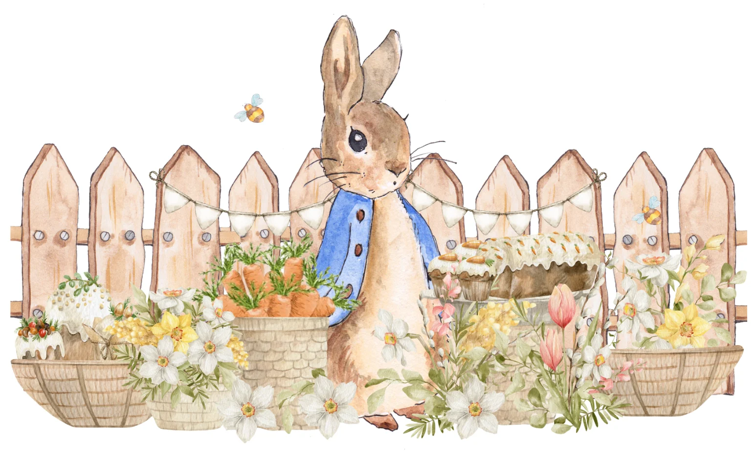 7x5FT Personalized Farm Cottage Rabbit Bunny Happy Easter Carrots Cake Custom Photo Backdrop Background Vinyl 220cm X 150cm