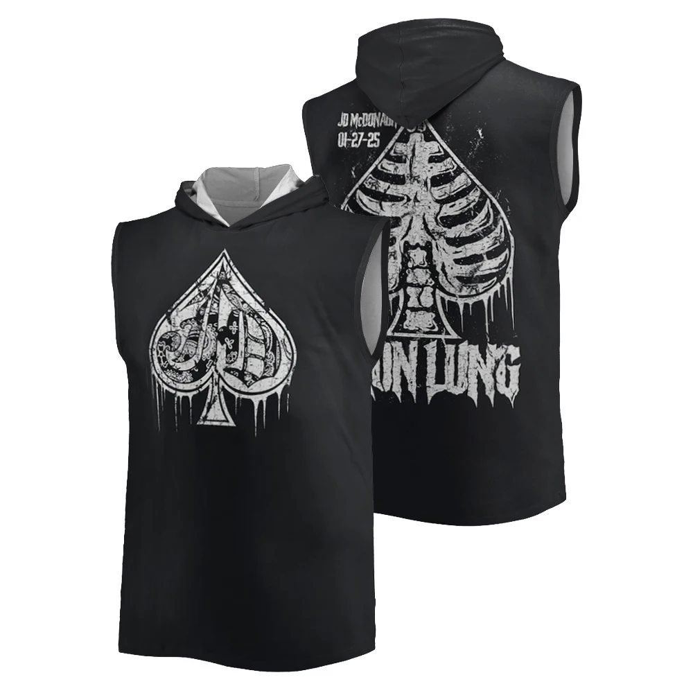 

Black JD McDonagh Iron Lung Men's Sleeveless Hoodie 2025 New Outdoor Sports Quick Dry Tank Top Street Casual Trend Hooded Vest