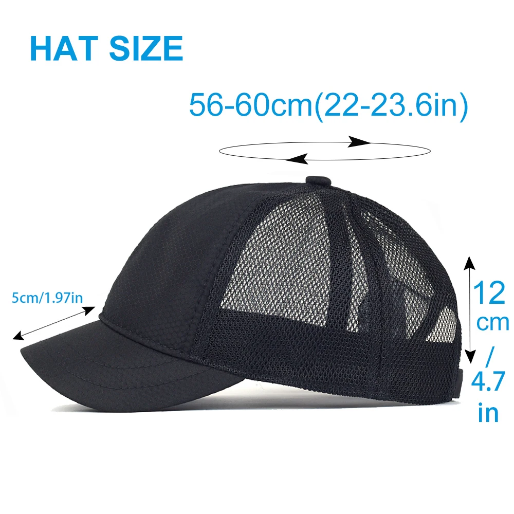 Summer Mesh Short Brim Baseball Cap Men Women Breathable Dad Hat Adjustable Solid Trucker Style Low Profile Caps