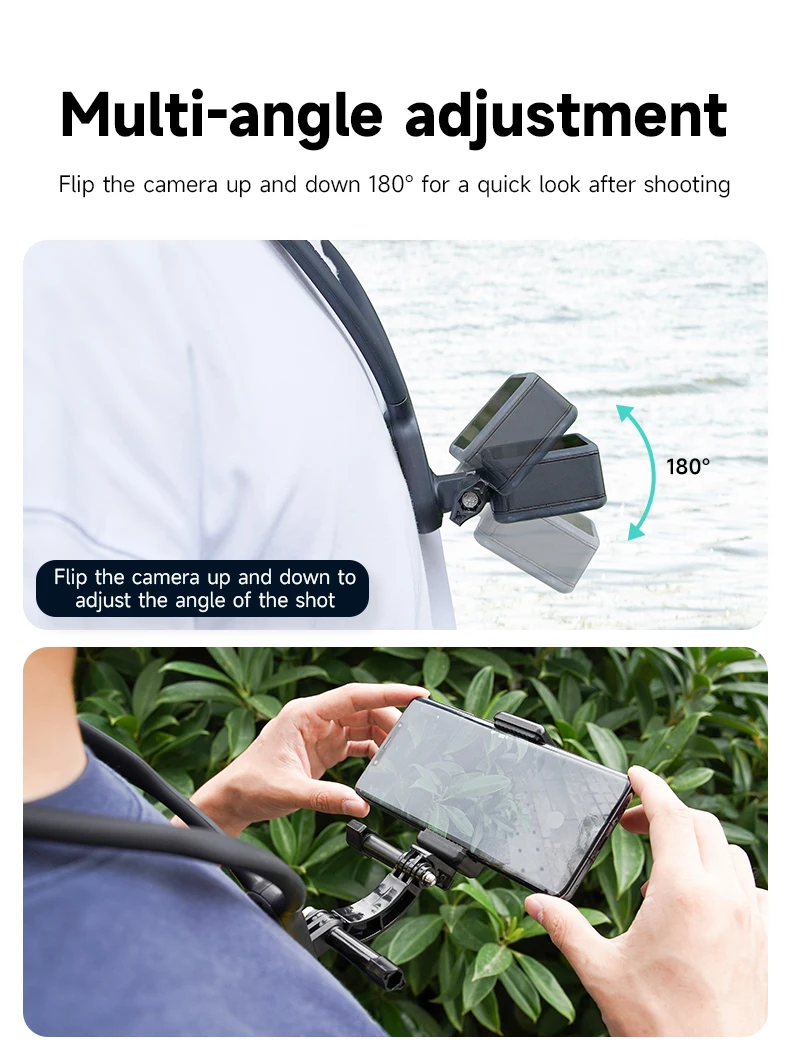 TELESIN Halshalterung Brusthalterung für GoPro Hero 13 12 11 10 9 8 7 Insta360 DJI Osmo Action Silikon-Action-Kamera-Zubehör – Detail 7