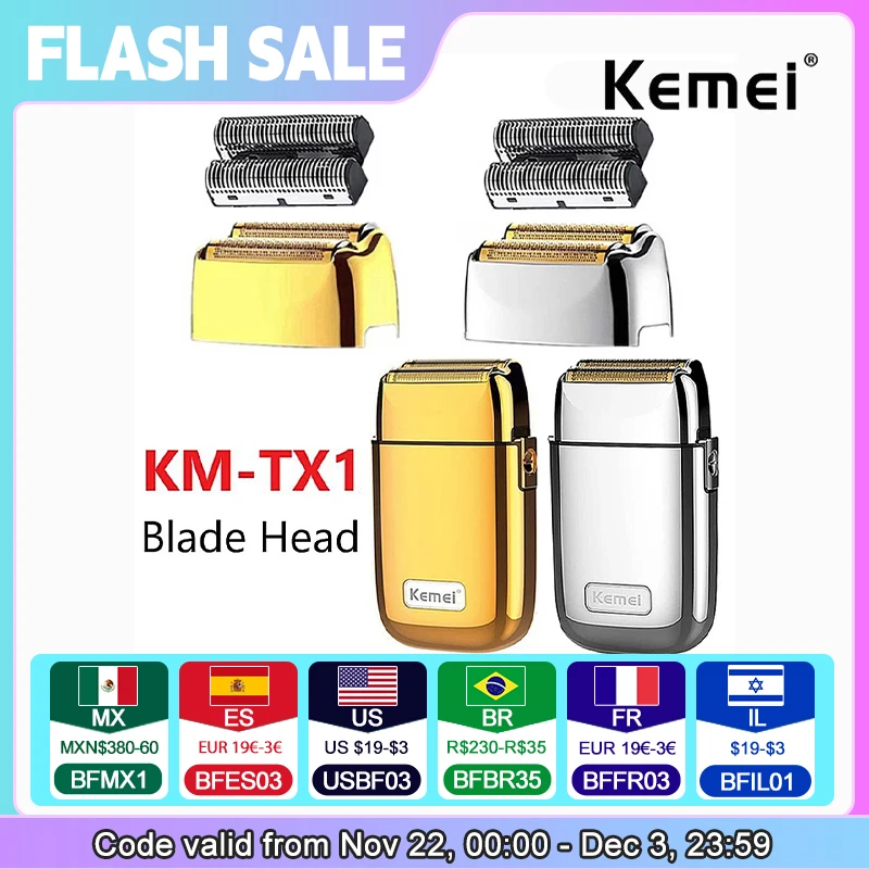 Kemei Professional Replacement Foil and Cutter Blades Set Suitable For KM-TX1 Shaver Original Electric Shavers Blades