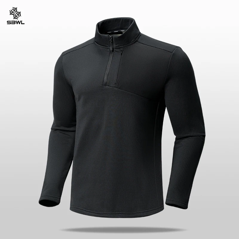 SBWL-Chemise de base épaisse à manches longues pour hommes, T-shirt chaud, Veste de fitness décontractée, Mode extérieure, Ski, Course à pied,