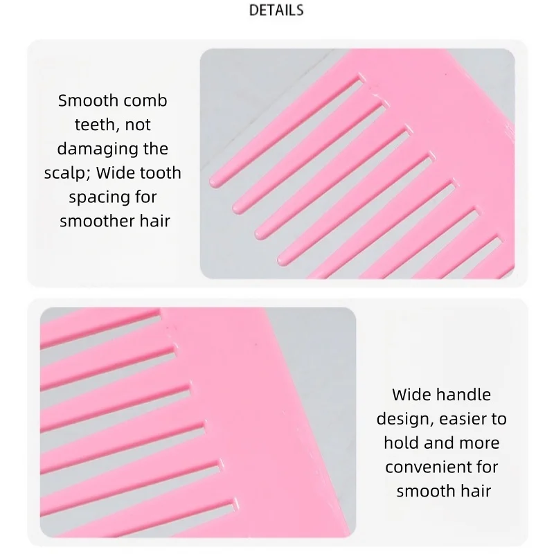 【Logo Custom】50Pcs Customized Pink/black/blue Multi-color Optional Large Tooth Comb Hair Salon Enterprise Customization