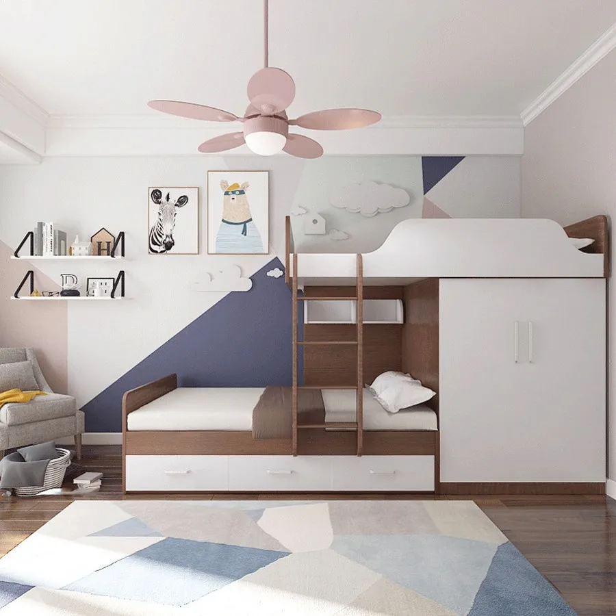 Staggered bunk bed High and low bed Mother and child bed Multifunctional adult double-layer combination  Storage