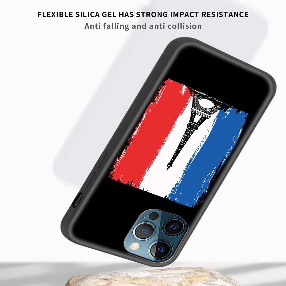 Custodia per telefono di lusso con emblema della bandiera della francia per iPhone 13 15 14 12 11 Pro MAX XR X SE XS 7 8 Plus custodia morbida in