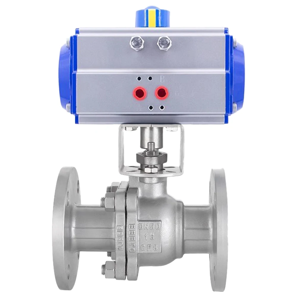 

DN50 2inch Stainless Steel 304 Double Action Pneumatic Actuated NC air to Open Flange Ball Valve