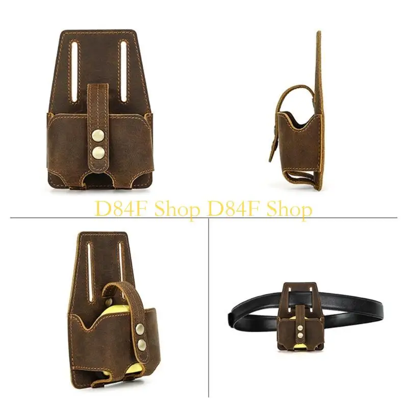 D84F Pratica borsa Elegante borsa portaoggetti in pelle con attacco per cintura per metro a nastro in acciaio da 5 m Mantieni il