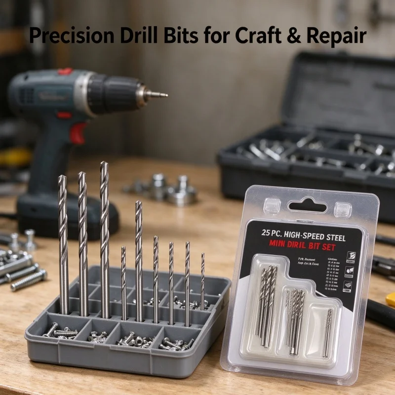 25Pcs Mini High Speed Steel Drill Bit Set 0.5‑3.0mm Micro Twist Drill Bits for DIY Craft Model Wood Plastic Drilling