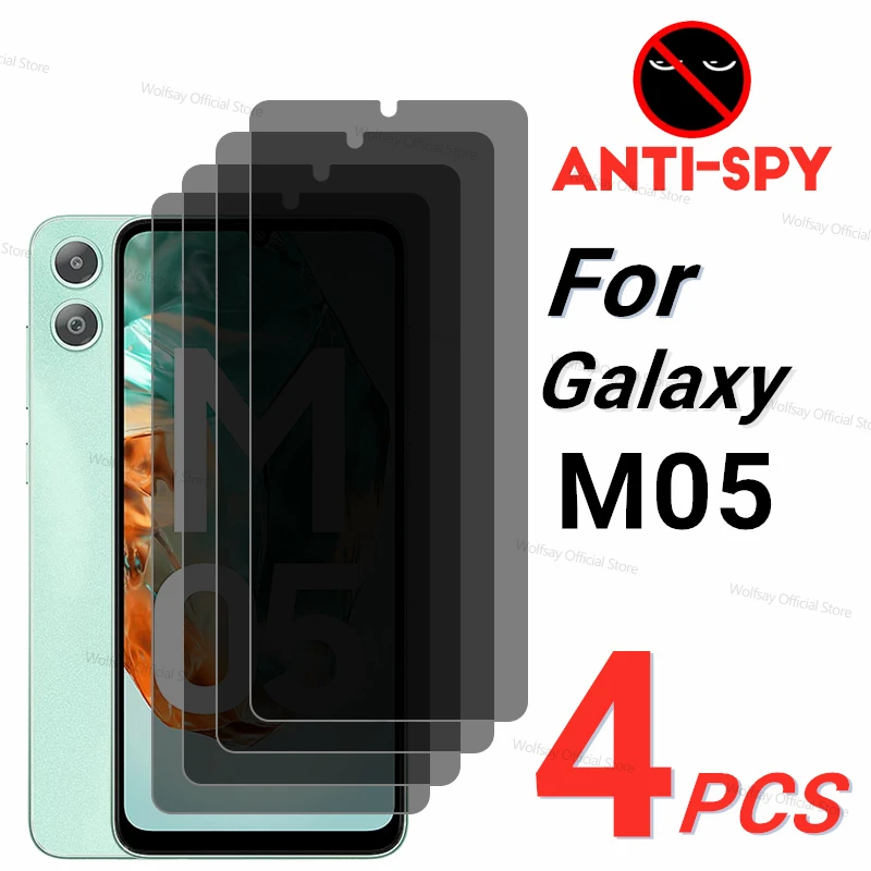 2/4PCS Privacy Screen Protector For Samsung Galaxy M05 Anti-Spy Tempered Glass Samsung Galaxy M05 Glass For Samsung Galaxy M05