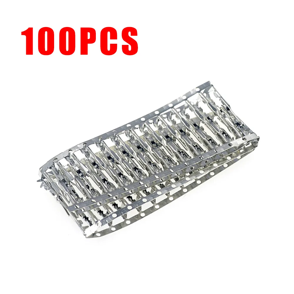 100 PCS 2.54mm male Dupont Jumper Wire Terminal Connector Pins Crimp Copper