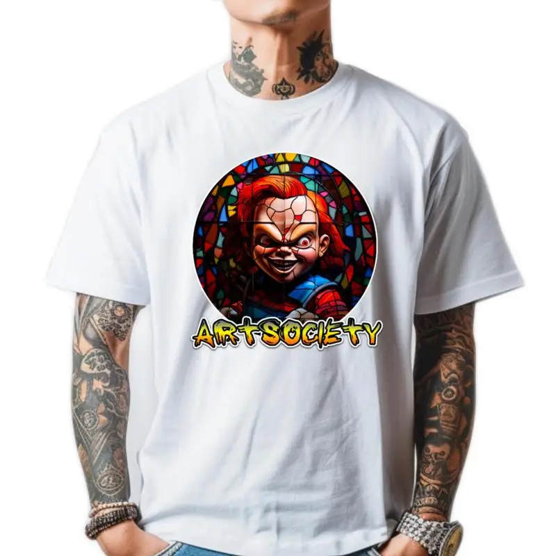 Nueva camiseta blanca de la muñeca de Good GUY de Scratch CHUCKY de cristal estañado de la sociedad de arte SM 6XL