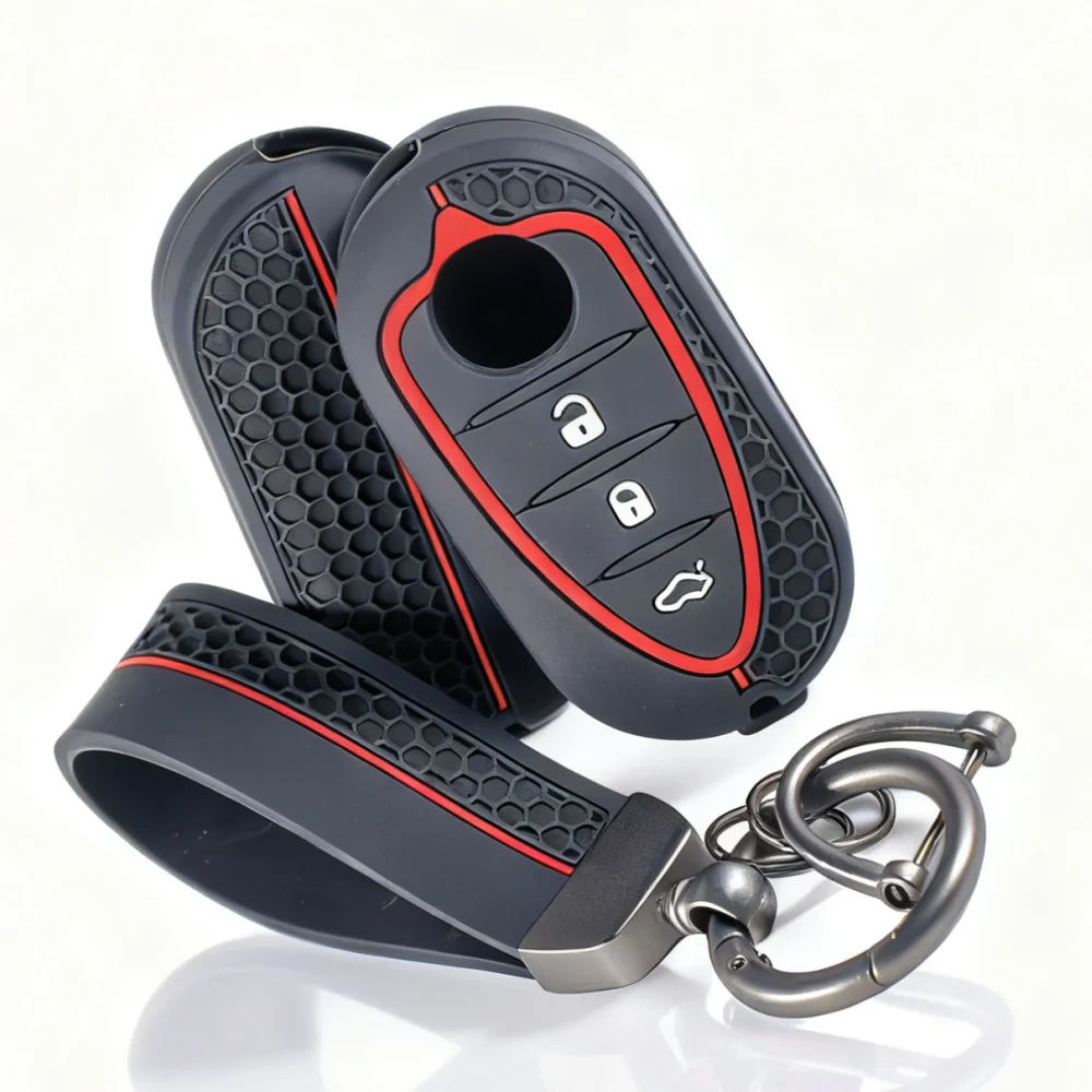 Silica Gel Car Key Cover Case For Alfa Romeo Mito Giulietta 159 4C GTA Ect. 3 Buttons Key Auto Key Shell Protection Cover