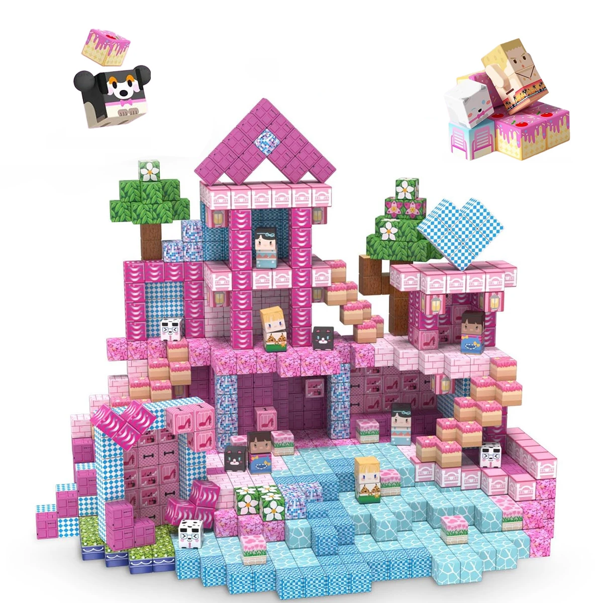 Bloques de Construcción Magnéticos, Juguete de Construcción, Mundo de Apilamiento, Modelo DIY, Juego de Construcción Educativo STEM para Niños, Regalos Navideños para Niñas