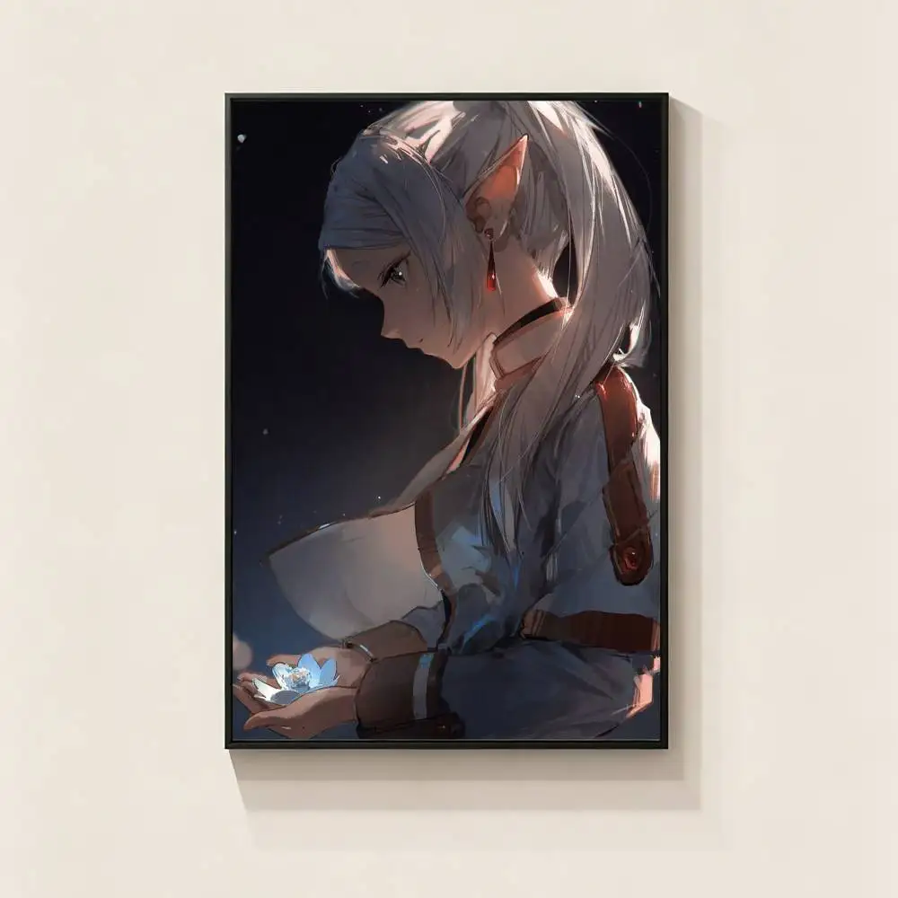 Frieren S-Sousou N-No F-Frieren Poster Waterproof Wall Art Sticker For Bar Living Room Vintage Decor