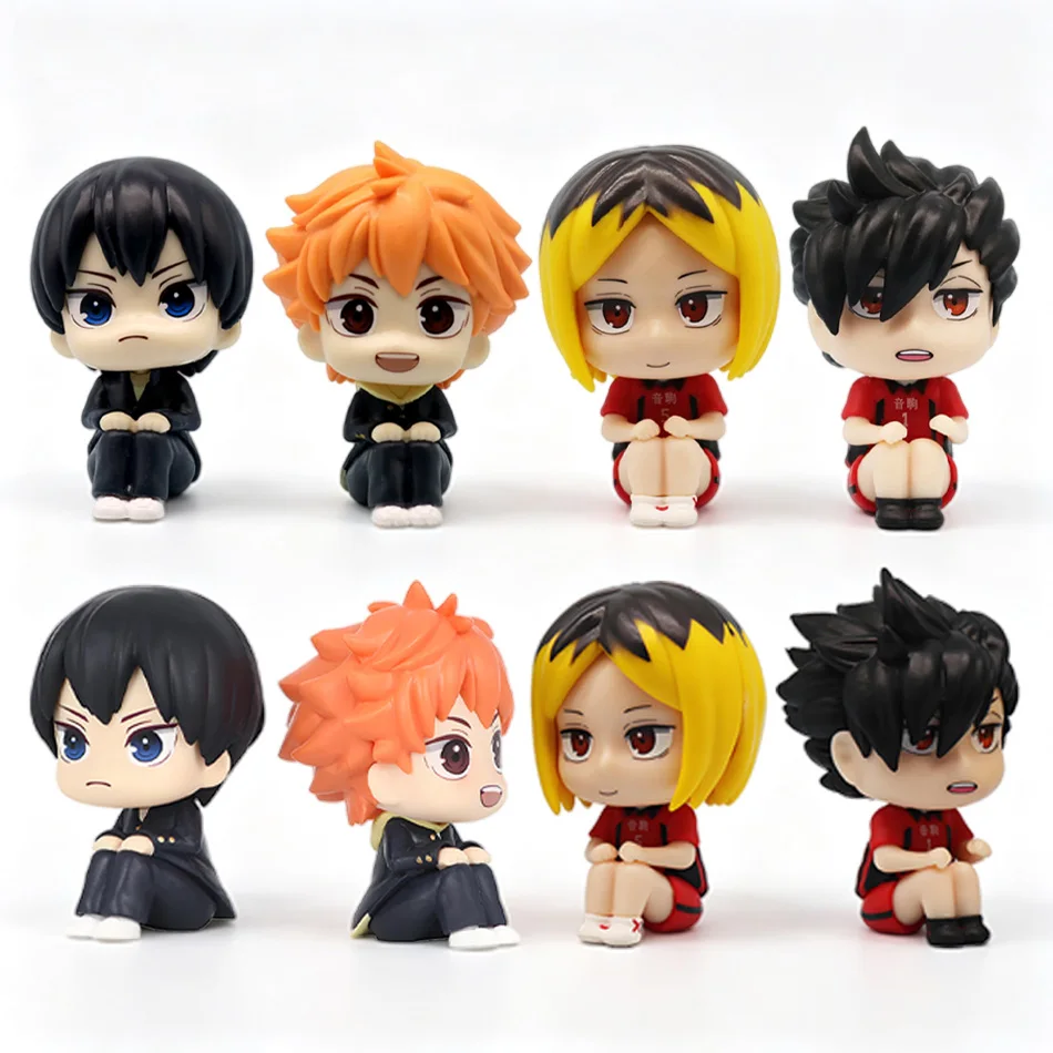 8.5-10cm Anime Haikyuu Figure Hinata Shoyo Tobio Kageyama 2pcs Set Action Figural Doll Toy Car Kawaii Decoration PVC Model Gift