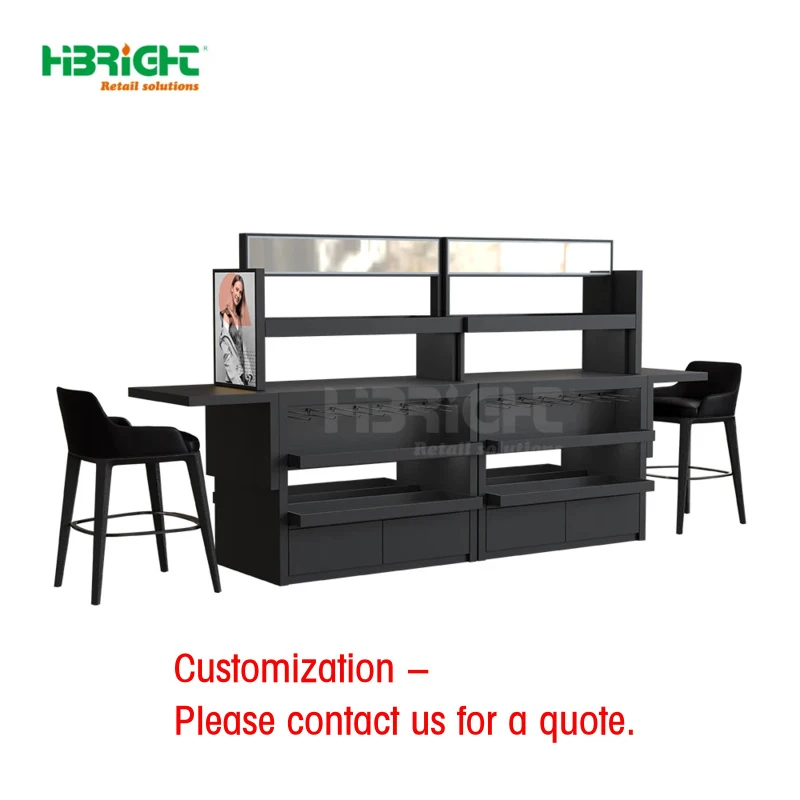 custom.Highbright Double-Sided Supermarket Retail Cosmetic Display Stand Light Duty Metallic Rack with Customized Size & La