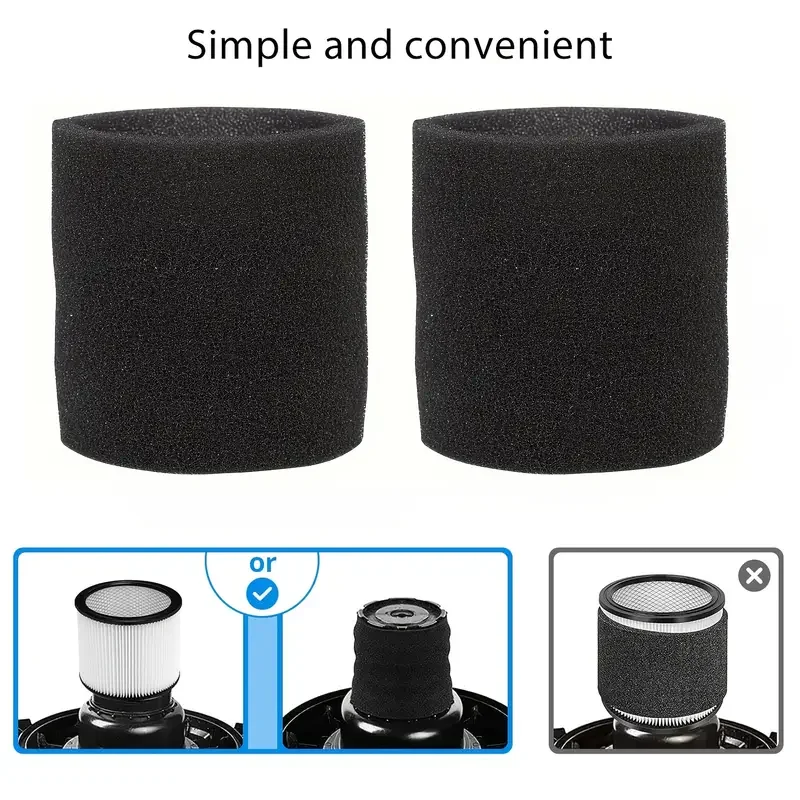 3pcs 90585 Foam Sleeve VF2001 Foam Filter For Shop-Vac Vacmaster & Genie Shop Wet Dry Vacuum Cleaner
