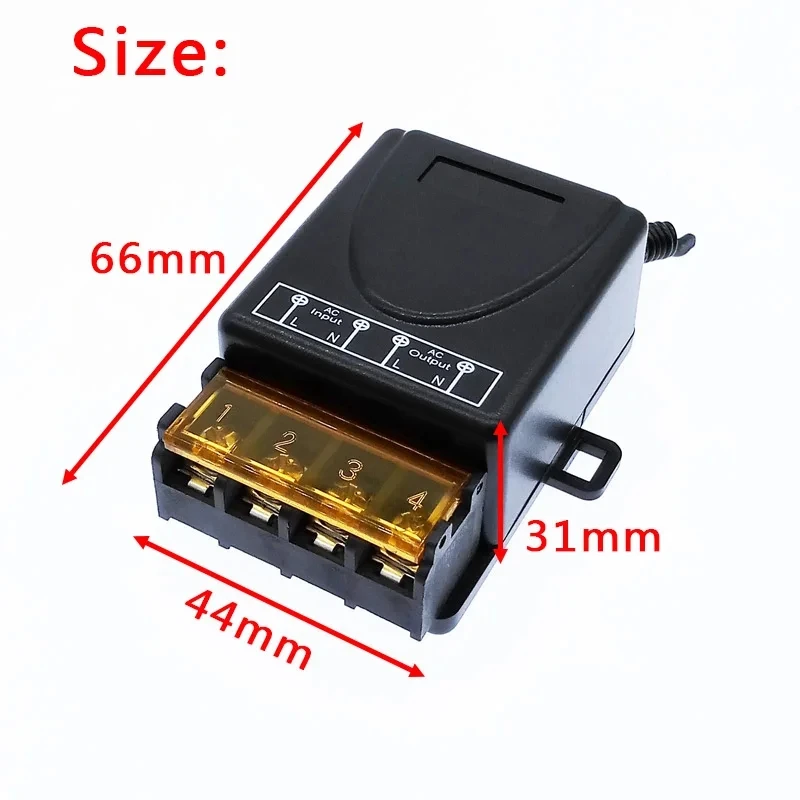 AC 220V リモートリレー RF 433Mhz ワイヤレスリモートコントロールスイッチ 10A 1チャンネルリレー ワイヤレスレシーバー ガレージドア ファンライト用