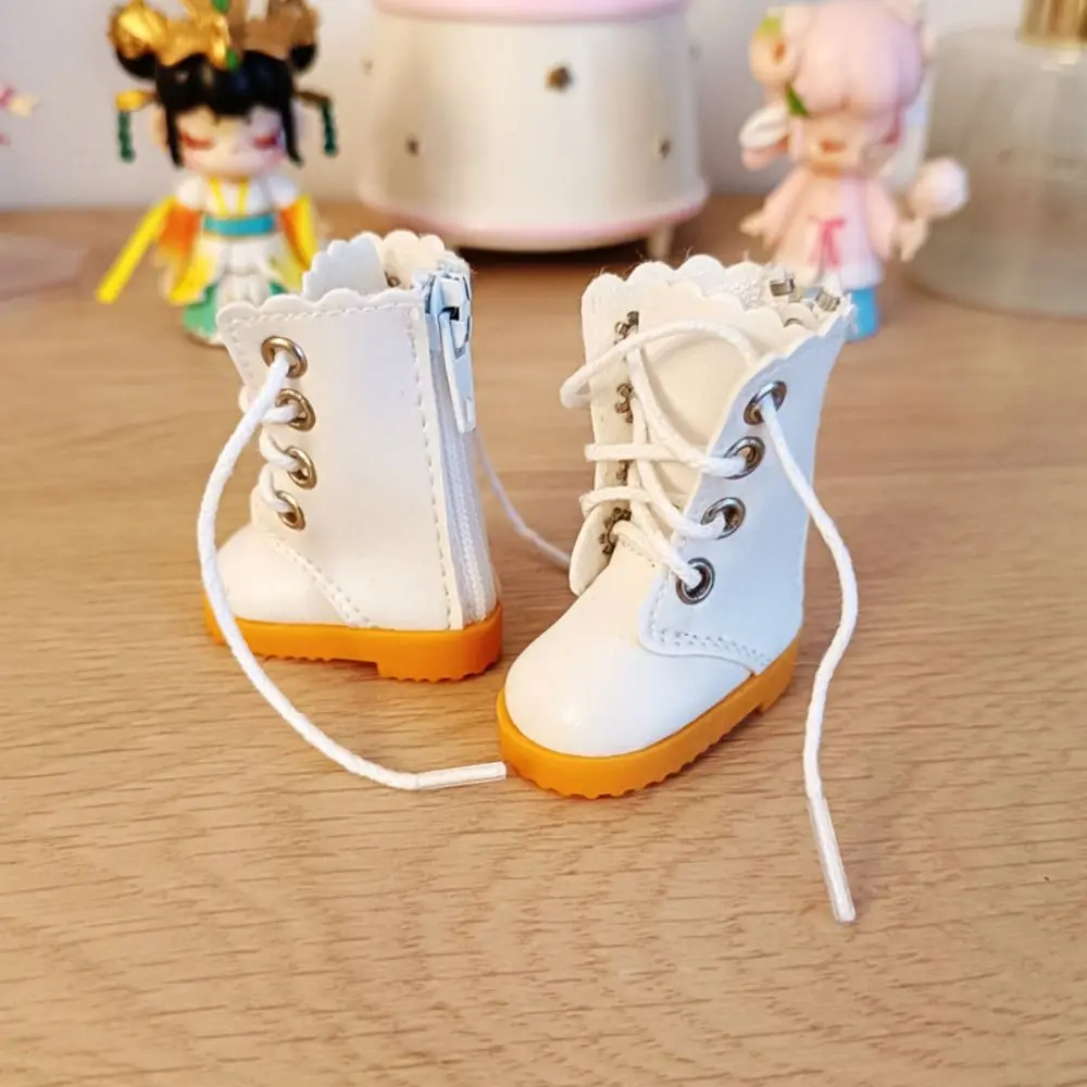 PU Leather Bjd Doll Chain Shoes Mini High-heeled 30cm Doll Leather Shoes Casual Chain Boots 1/6 Bjd Doll Shoes Children Toys