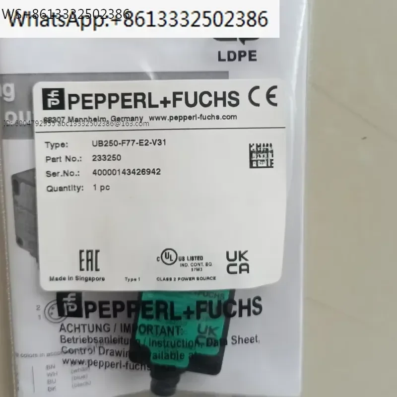 UB250-F77-E2-V31 233250 New Original Ultrasonic Proximity Sensor
