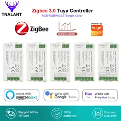 Tuya Zigbee 3.0 LED Controller 2.4GHz per RGB RGBW CCT LED Strip Support Alexa e Google Assistance Gateway Smart Life DC5V-24V