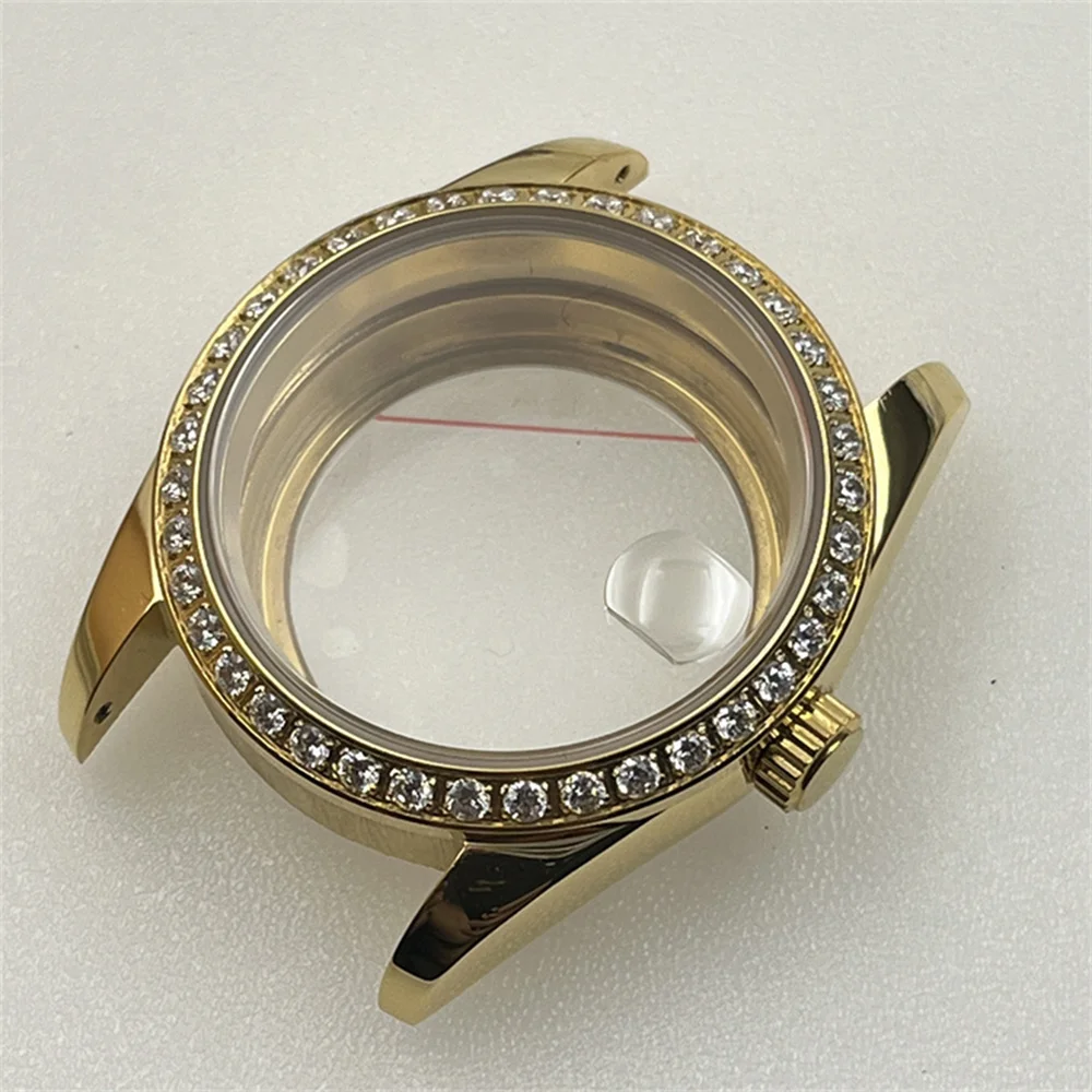 36mm Case Diamond Encrusted Watch Case for NH35A NH36 4R35A 4R36A Movement
