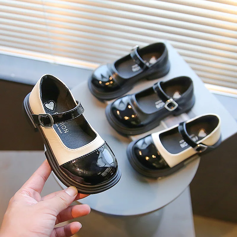 Student Spring Autumn Soft-soled Non-slip Mary Jane Shoes Vintage Shallow Bean Shoes Girls Childrene Lightweight Loafers Kids