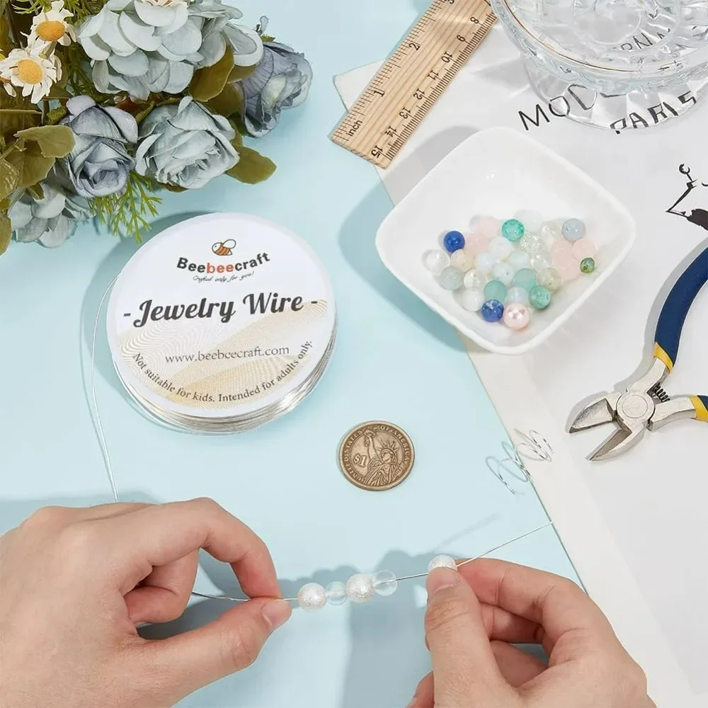 ลวดทองเหลืองกลมขนาด 21 เกจ ยาว 65.62 ฟุต สำหรับงานศิลปะ งานประดิษฐ์ งานร้อยลูกปัด งานพันลวด สำหรับทำสร้อยข้อมือ สร้อยคอ ต่างหู ชุดทำเครื่องประดับ DIY