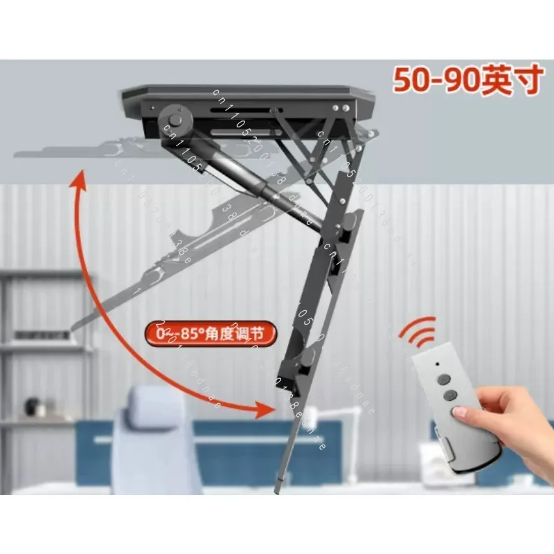 Electric Ceiling TV Mount With Remote Controller, Motorized Flip Down Pitched Roof Mount Fits 32 To 75 Inch Flat Screen