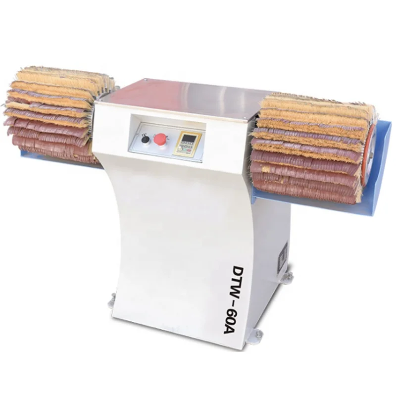 

Horizontal double rollers manual brush sanding drum sander polishing machine