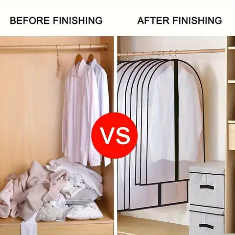 1 पीस - वाटरप्रूफ हैंगिंग बैग कपड़े धूल कवर सूट धूल कवर स्टोरेज बैग 6 best sales कपड़े धूल कवर - №4