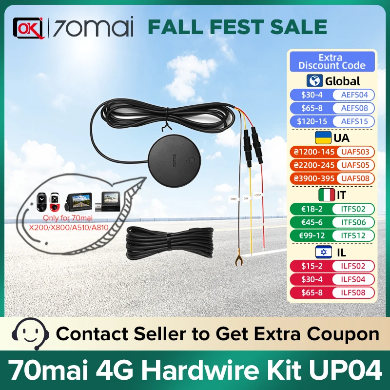 70mai 4G Hardwire Kit UP04 Only for 70mai Dash Cam Omni X200/X800