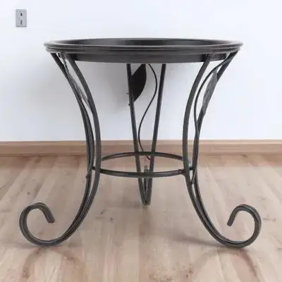 미니 화분 스탠드 블랙 메탈 화분 받침대 실내외 사용 소형 식물 장식 스토브 에나멜 코팅 이중 녹 방지