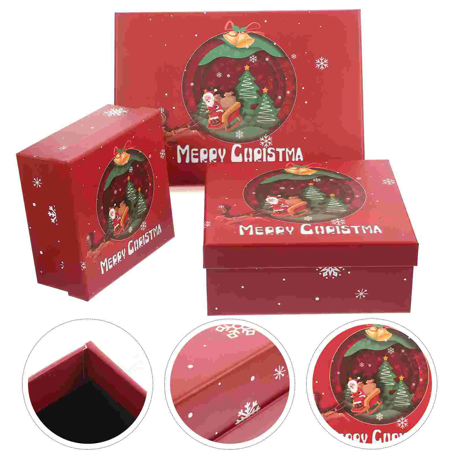 

3 Pcs Christmas Gift Box Cake Boxes Ideas Merry Packing for Gifts Xmas Paper Holder