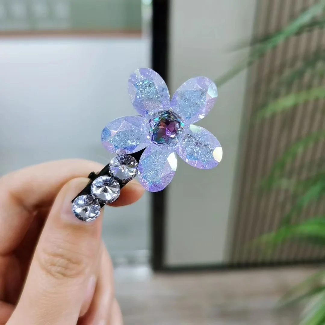 New Crystal Pigeon egg flower small hair clip Mini duck beak clip press clip edge clip clip Bangs clip Shi Hua