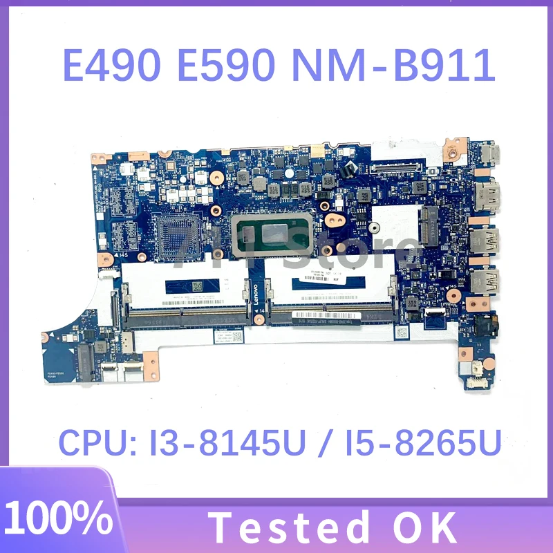 Mainboard NM-B911 With I3-8145U / I5-8265U CPU 5B20V81836 5B20V80725 Laptop Motherboard For Lenovo ThinkPad E490 E590 100%Tested